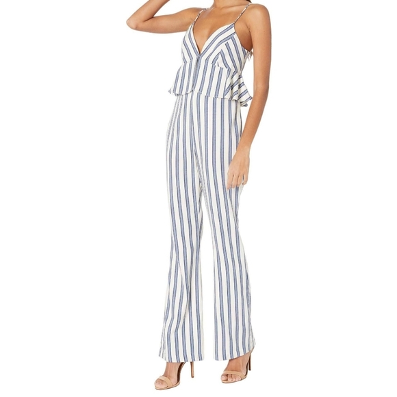 BCBGeneration Striped Peplum Jumpsuit - Picture 2 of 16